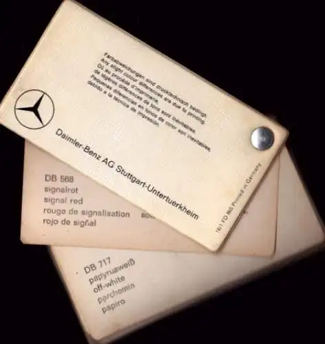 Mercedes-Benz Farbmuster Fächer 8.1965