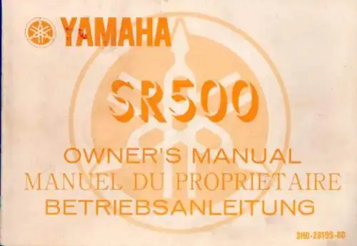 Yamaha SR 500 Bedienungsanleitung 10.1978