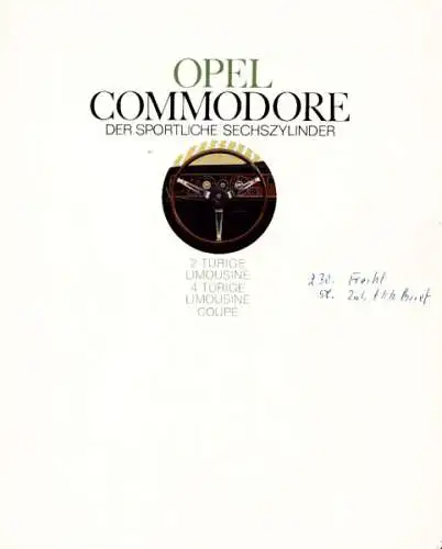 Opel Commodore A Prospekt 2.1967