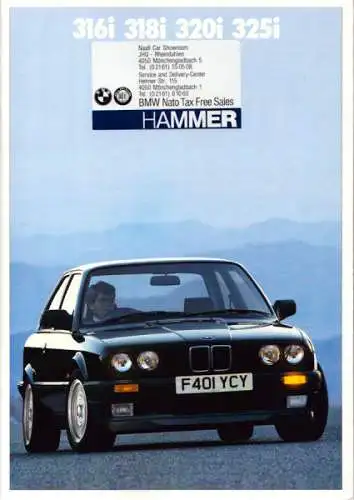 BMW 316 318i 320i 325i 325iX Prospekt 1989