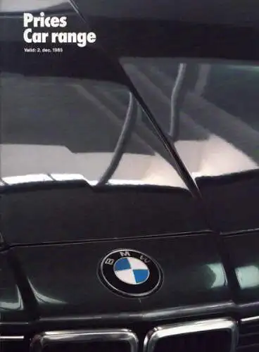 BMW Preisliste 12.1985 e