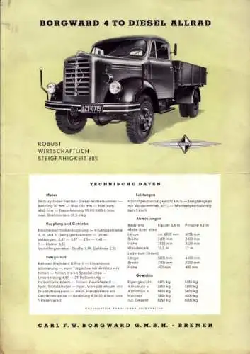 Borgward 4 to D Allrad Prospekt 1953