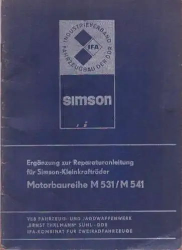 Simson Reparaturanleitung für Kleinkrafträder 5.1979