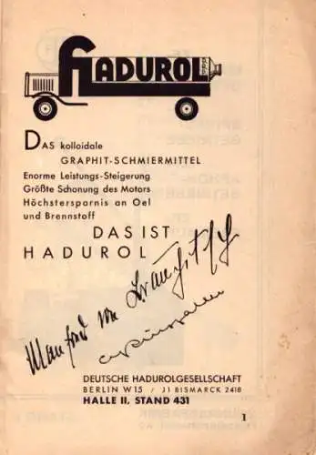 Internationle Automobil-Ausstellung Berlin 1933 Katalog