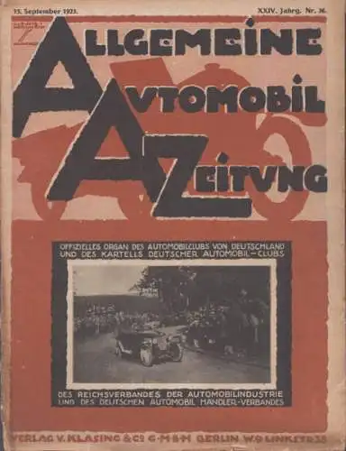 Allgemeine Automobil Zeitung (AAZ) 1923 Nr. 36