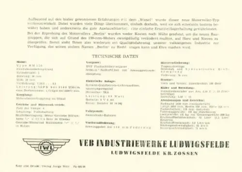 IWL Berlin SR 59 Roller Prospekt 1960