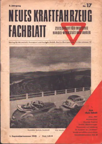 Das Kraftfahrzeug Fachblatt 1948 Heft 17