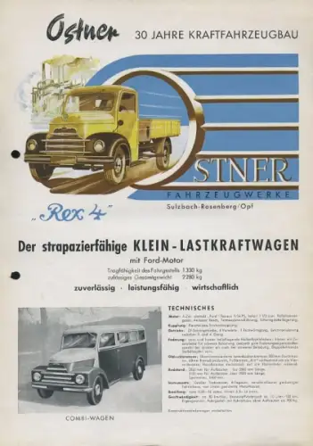 Ostner Rex 4 Prospekt 1950er Jahre