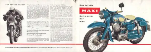NSU Max, Maxi und Supermax Prospekt 8.1960