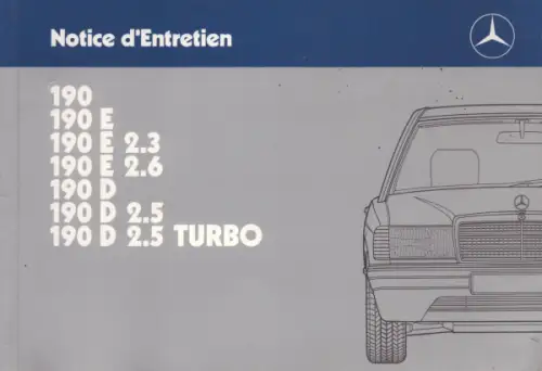Mercedes-Benz 190 E D Bedienungsanleitung 2.1988 f