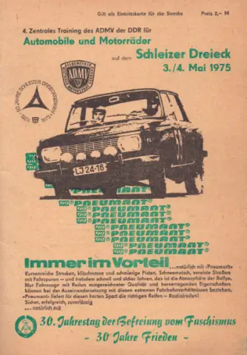Programm 4. Training auf dem Schleizer Dreieck 3./4.5.1975