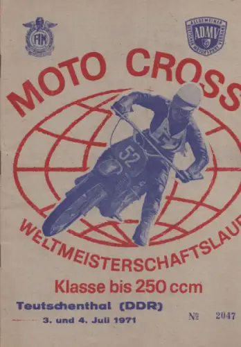 Programm Teutschenthal Moto-Cross 3./4.7.1971