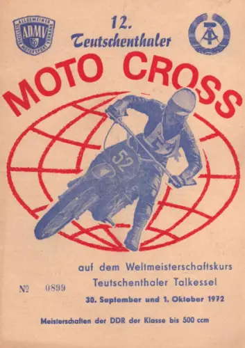 Programm 12. Teutschenthal Moto-Cross 30.9./1.10.1972