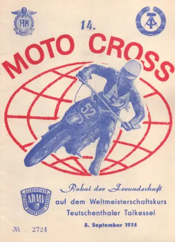 Programm 14. Teutschenthal Moto-Cross 8.9.1973