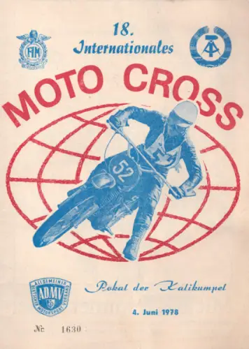 Programm 18. Teutschenthal Moto-Cross 4.6.1978
