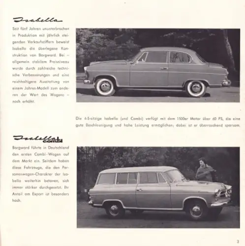 Borgward Pressemappe IAA 1959 Frankfurt am Main