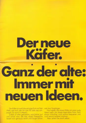 VW Käfer 1200 / 1303 Prospekt 8.1974