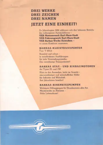 Barkas Prospekt 1958