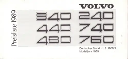 Volvo Preisliste 2.1989
