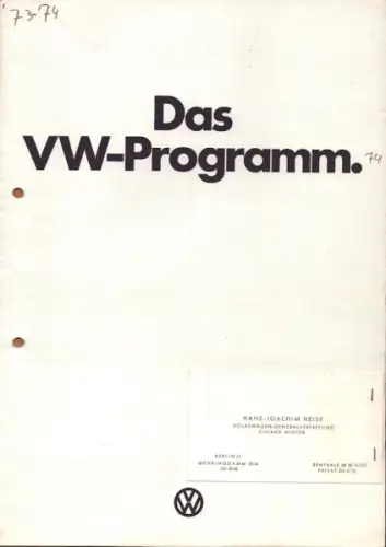 VW Programm 8.1973