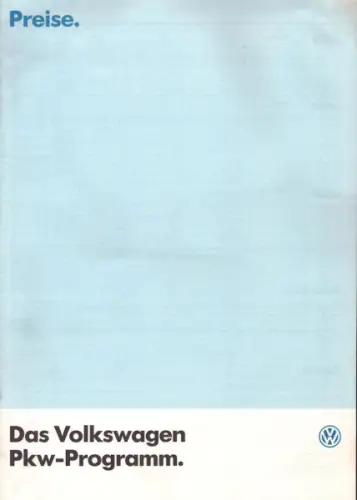 VW Preisliste 4.1985