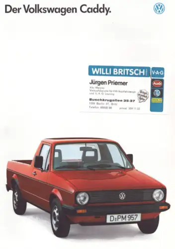 VW Caddy Prospekt 7.1987