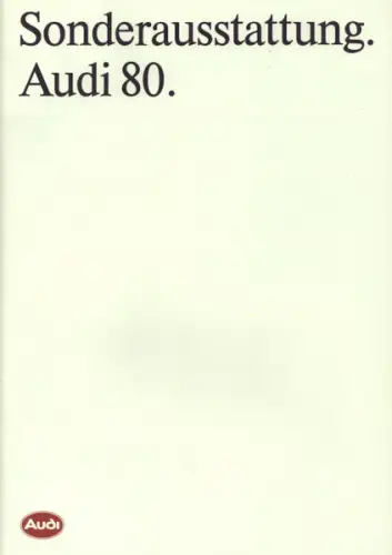Audi 80 B 3 Sonderausstattung Prospekt 1.1987
