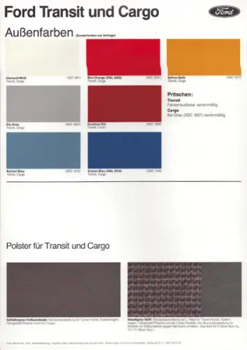 Ford Transit Farben 3.1987