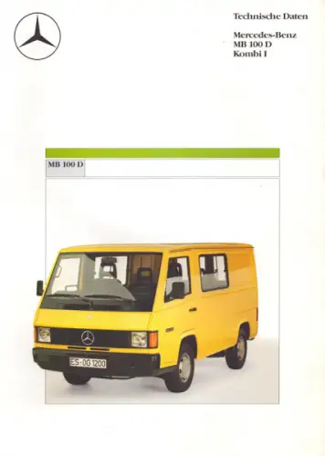Mercedes-Benz MB 100 D Kombi 1 Prospekt  8.1987