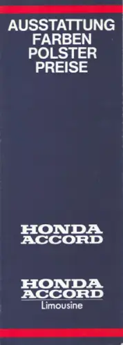 Honda Accord Farben und Preise 1970er Jahre