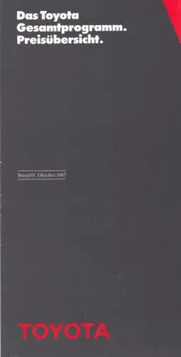 Toyota Preise 10.1987