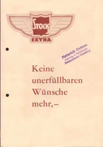 Stock Extra Leichtmotorrad Prospekt ca. 1930