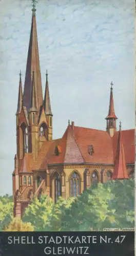 Shell Stadtkarte Nr. 47 Gleiwitz 1930er Jahre