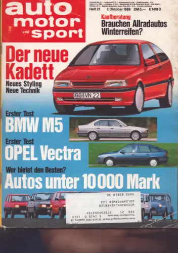 Auto, Motor & Sport 1988 Heft 21