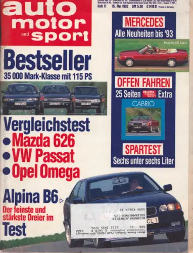 Auto, Motor & Sport 1992 Heft 11