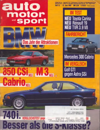 Auto, Motor & Sport 1992 Heft 13
