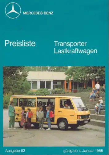 Mercedes-Benz Transporter / Lkw Preisliste 1.1988