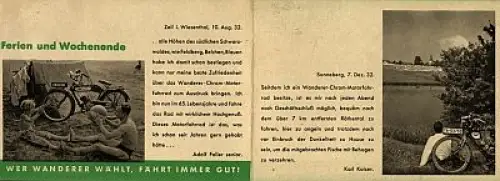 Wanderer Motorfahrrad und Fahrrad Programm 2.1933