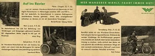 Wanderer Motorfahrrad und Fahrrad Programm 2.1933
