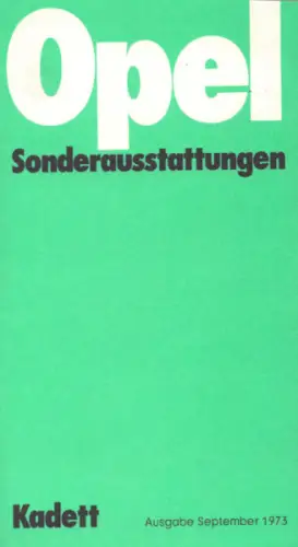 Opel Kadett C Sonderausstattung Preisliste 9.1973
