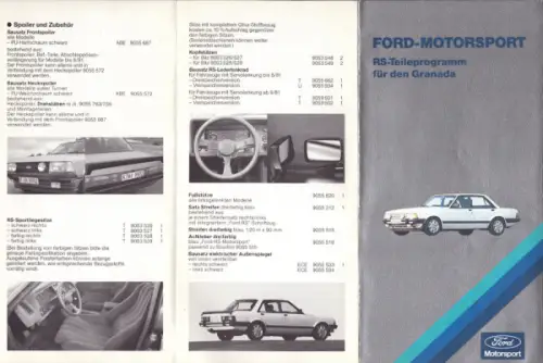 Ford Granada RS Teileprogramm ca. 1975