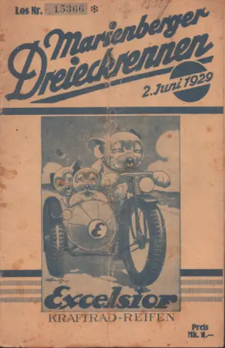 Programm Marienburger Dreieck-Rennen 2.6.1929