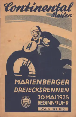 Programm Marienburger Dreieck-Rennen 30.5.1935