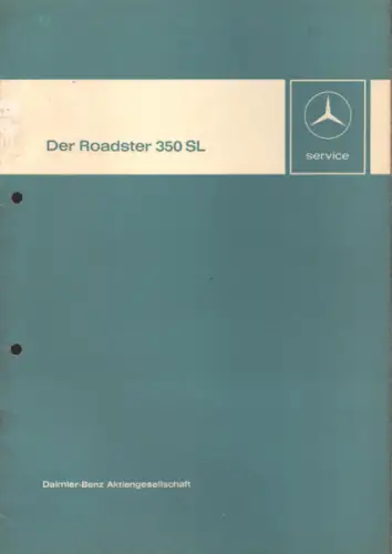 Mercedes-Benz 350 SL Reparaturanleitung 4.1971