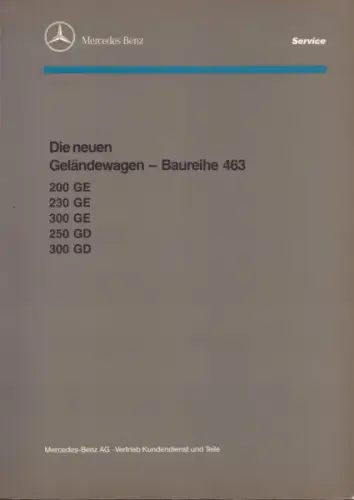 Mercedes-Benz Baureihe 463 Reparaturanleitung 5.1990