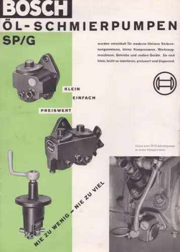 Bosch Öl Schmierpumpen Prospekt 4.1953