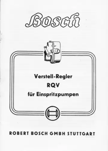 Bosch Verstell-Regler RQV für Einspritzpumpen 9.1955