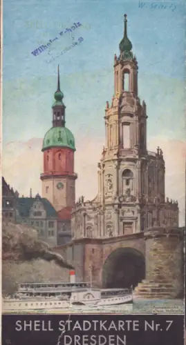 Shell Stadtkarte Nr. 7 Dresden 1930er Jahre