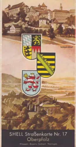 Shell Straßenkarte 17 Franken Oberpfalz Sachsen 1930er Jahre