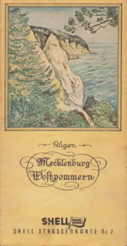 Shell Straßenkarte 2 Mecklenburg-Vorpommern 1930er Jahre